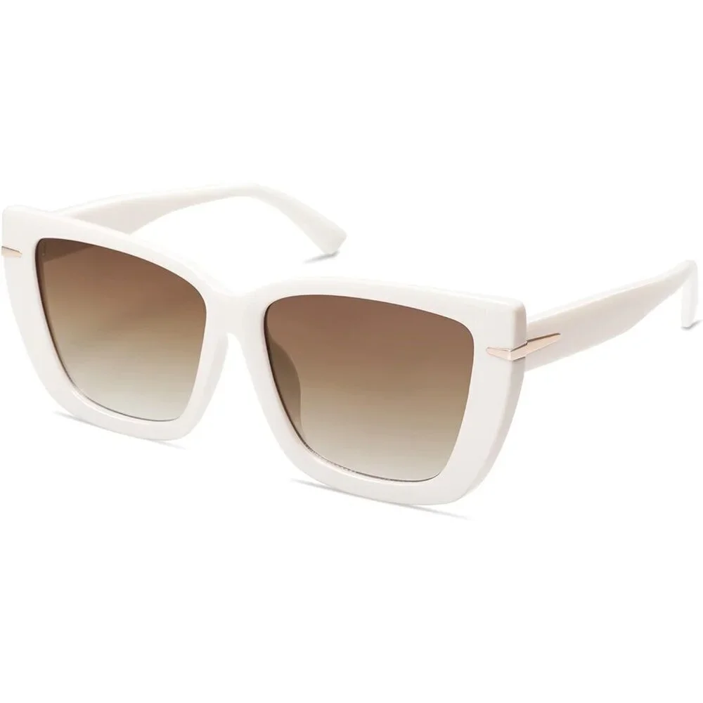 Oversized Cat Eye Sunglasses Women Polycarbonate UV400 Trendy Plus Size Shades